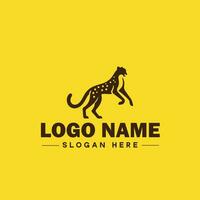 ghepardo animale logo e icona pulito piatto moderno minimalista attività commerciale e lusso marca logo design modificabile vettore