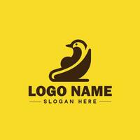 pinguino logo e icona pulito piatto moderno minimalista attività commerciale e lusso marca logo design modificabile vettore