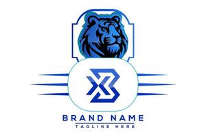 bx tigre logo blu design. vettore logo design per attività commerciale.