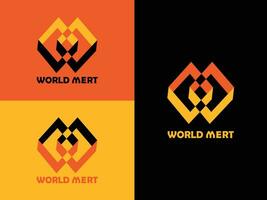 mondo carne logo design icona wm vettore