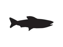 vettore mano disegnato pesce silhouette
