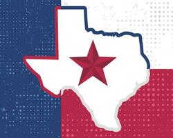 Texas carta geografica con stella e colore cartello vettore