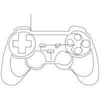 gioco controllore continuo singolo linea schema vettore arte disegno e semplice uno linea minimalista design