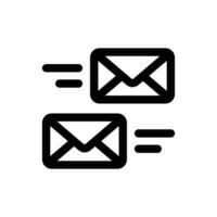 messaggi di posta elettronica icona nel di moda schema stile isolato su bianca sfondo. messaggi di posta elettronica silhouette simbolo per il tuo sito web disegno, logo, app, ui. vettore illustrazione, eps10.