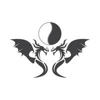 Drago silhouette icona simbolo vettore illustrazione