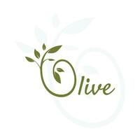 vettore oliva olio logo modello