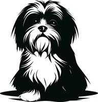 silhouette personaggio shih tzu cane, carino logo. vettore