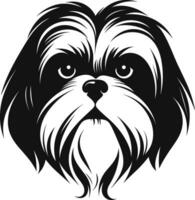 silhouette personaggio shih tzu cane, carino logo. vettore