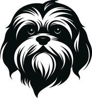 silhouette personaggio shih tzu cane, carino logo. vettore