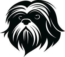 silhouette personaggio shih tzu cane, carino logo. vettore