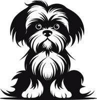 silhouette personaggio shih tzu cane, carino logo. vettore