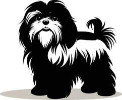 silhouette personaggio shih tzu cane, carino logo. vettore