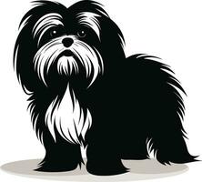 silhouette personaggio shih tzu cane, carino logo. vettore