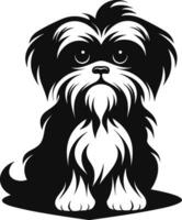 silhouette personaggio shih tzu cane, carino logo. vettore