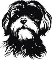 silhouette personaggio shih tzu cane, carino logo. vettore