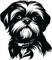 silhouette personaggio shih tzu cane, carino logo. vettore