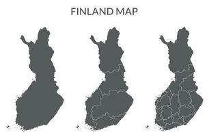 Finlandia carta geografica impostato nel grigio colore vettore