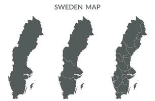 Svezia carta geografica. carta geografica di Svezia nel impostato nel grigio colore vettore