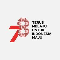 indonesiano indipendenza giorno 78 anni logo nel bianca sfondo vettore