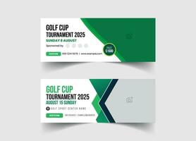 golf torneo sociale media copertina modello con gli sport evento manifesto e annuale opuscolo copertina design vettore