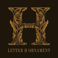 lettera h logo stile ornamento vintage vettore