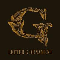 lettera g logo stile ornamento vintage vettore