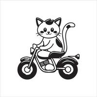animale schema per carino gatto su un' motociclo vettore