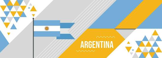 argentina nazionale o indipendenza giorno bandiera design per nazione celebrazione. bandiera di argentina con moderno retrò design e astratto geometrico icone. vettore illustrazione