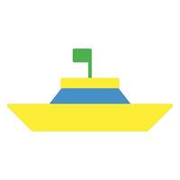 nave icona o logo illustrazione piatto colore stile vettore