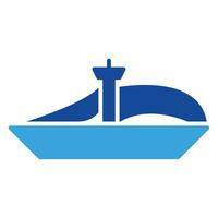 nave barca icona o logo illustrazione glifo stile vettore