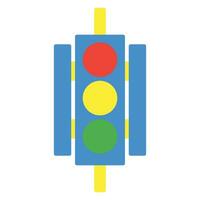 traffico lampada icona o logo illustrazione piatto colore stile vettore