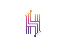 lettera h tecnologia vettore monogramma logo design modello. lettera h molecola, scienza e bio tecnologia vettore logo