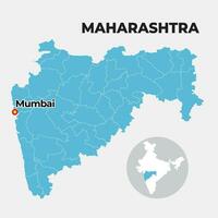 Maharashtra locator carta geografica mostrando quartiere e suo capitale vettore