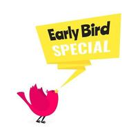 Early bird offerta speciale sconto vendita evento banner piatto stile design illustrazione vettoriale. vettore