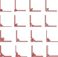 impostato di Cinese nuovo anno decorativo angoli. Cinese geometrico ornamenti vettore