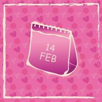 San Valentino giorno carta calendario, San Valentino giorno icona. Dolcemente vettore