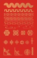 impostato di tradizionale Cinese decorativo confine. Cinese simbolo per Cinese nuovo anno o altro Festival. vettore