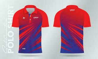 rosso e blu sublimazione polo sport maglia modello modello design vettore