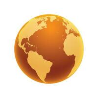 vettore mondo globo carta geografica. nord America centrato carta geografica. giallo pianeta sfera