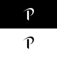 p lettera logo, p lettera, p logo, p lettera icona design con nero sfondo. lusso lettera vettore