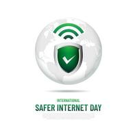 internazionale più sicuro Internet giorno sfondo vettore illustrazione