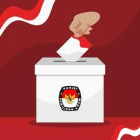 illustrazione di indonesiano elezione scatola, regionale elezione, Pilkada, Pemilù, kpu vettore