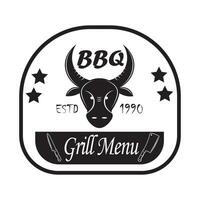 vettore barbecue bbq logo modelli e design elementi per barbecue, la macelleria, ristorante, cucinando classe, griglia emblemi.