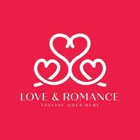 amore e romanza logo design creativo moderno minimo cuore concetto vettore modello