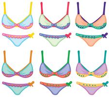 Collezione di disegni bikini vettore