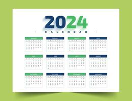 minimo e piatto stile 2024 nuovo anno programma calendario modello design vettore