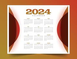 moderno e astratto 2024 nuovo anno annuale calendario modello design vettore