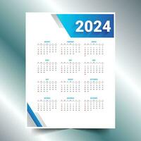 2024 nuovo anno calendario blu disposizione per professionale vettore