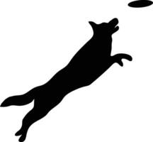 cane giocando silhouette reali gratuito Immagine vettore