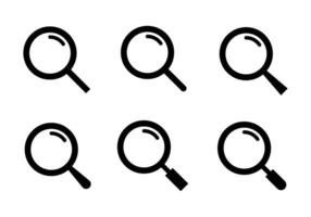 ricerca icona impostato collezione. ingrandimento bicchiere, trova simbolo vettore